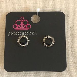 Simple black stud earrings